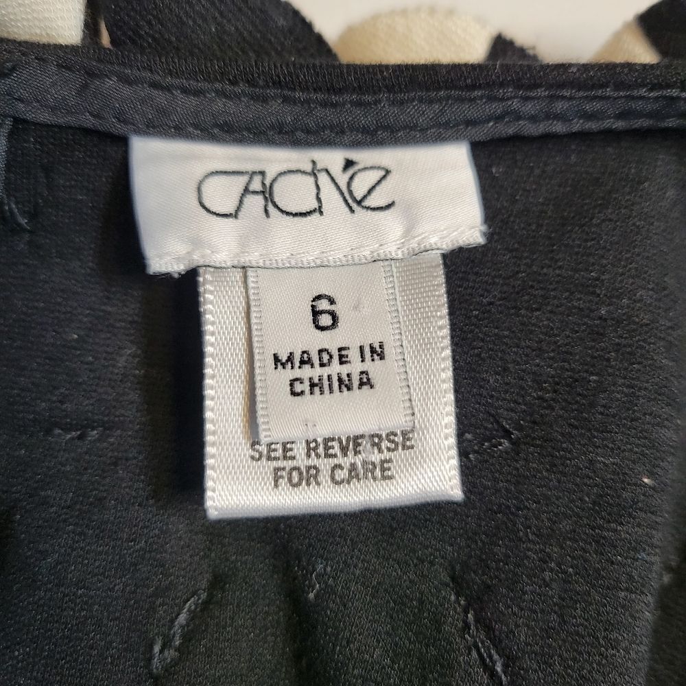 Cache Black Shift Dress with Layered 2D Statement… - image 11